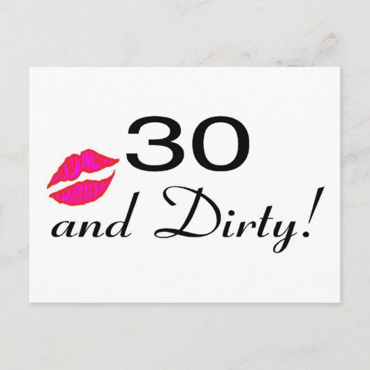 30 und dreckige Lippen Postkarte (Vorderseite)