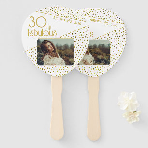 30 und Fabelhaft Gold Glitter Foto 30. Geburtstag  Fächer