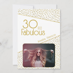 30 und Fabelhaft Gold Glitter Foto 30. Geburtstag  Karte