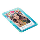 30 und fabelhafte Blaue Blütenfoto Vorlage Magnet (Rechte Seite)