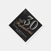 30 und fabelhafte Elegant Black Script 30. Geburts Serviette (Ecke)