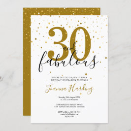 30 und fabelhafte Elegant Gold und Black Birthday Einladung