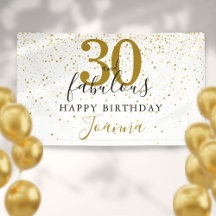 30 und fabelhafte Geburtstag Elegant Gold und Schw