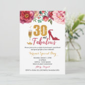 30 und fabelhafte Geburtstagseinladung für Frauen Einladung (Stehend Vorderseite)