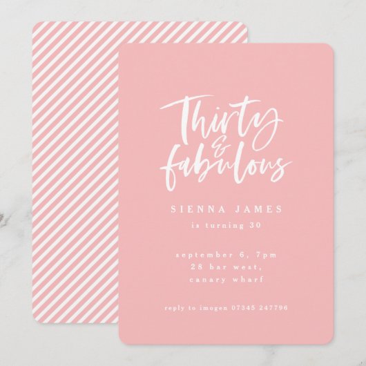 30 und fabelhafte Geburtstagsparty Foto laden Einladung (Vorne/Hinten)