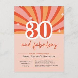 30 und fabelhafte Retro 30. Geburtstag Einladung Postkarte