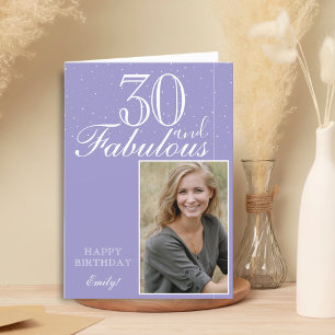 30 und fabelhaftes Elegant Birthday Foto Karte