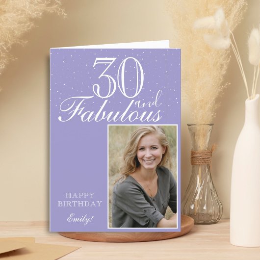 30 und fabelhaftes Elegant Birthday Foto Karte