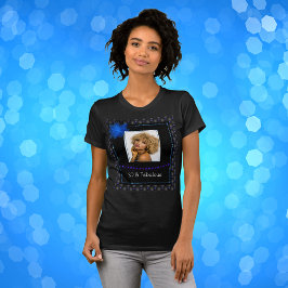 30 und fabelhaftes Elegant Blau und Schwarzes Foto T-Shirt