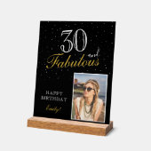 30 und fabelhaftes elegantes Black Birthday Foto Acrylschild (Winkel)