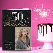 30 und fabelhaftes elegantes Black Birthday Foto Karte