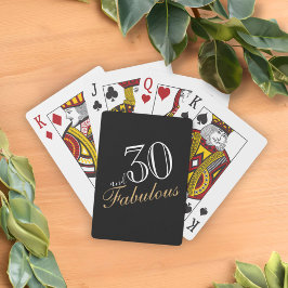 30 und Fabulous Black Elegant Script Geburtstage Spielkarten