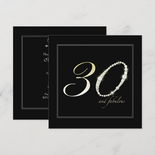 30 und Fabulous Einladung (Vorne/Hinten)