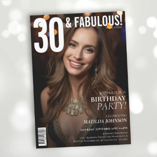 30 und Fabulous Magazine Cover 30. Geburtstag Einladung