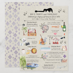 30 und Fabulous New Orleans Birthday Itinerary Einladung