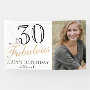 30 und Fantastisch Elegante 30. Geburtstagsfoto Banner