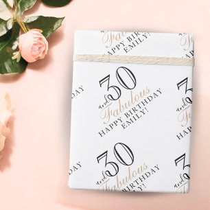 30 und Fantastisch Elegantes Skript 30. Geburtstag Geschenkpapier