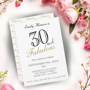 30 und Fantastisch Elegantes Skript Geburtstag  Einladung