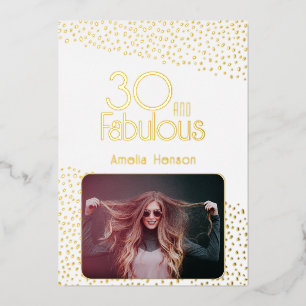 30 und Fantastisch Foto 30. Geburtstag Goldfolie K Folieneinladung