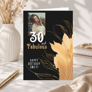30 und Fantastisch Gold Folien 30. Geburtstag Foto Karte