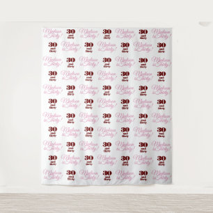 30 und Flirty Party Hintergrund Step und Repeat Wandteppich