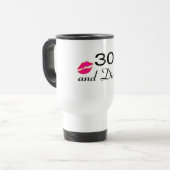 30 und schmutzige Lippen Reisebecher (Vorderseite Links)