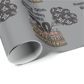 30 und über dem Hügel-Party-Thema Geschenkpapier (Rolleneckpunkt)