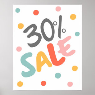 30% Verkaufszeichen, Boutique Verkaufsabonnement,  Poster