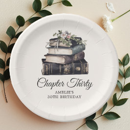 30. | Vintages Viktorianisches Buch Geburtstag Pappteller