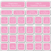 30 Vorlage für die rosa und weiße Reisebestätigung Aufkleber (Vorderseite)