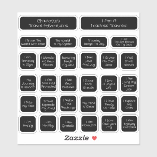 30 Vorlage für die schwarze Reise Aufkleber (Blatt)