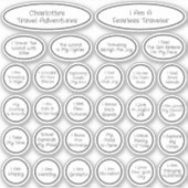 30 Vorlage für Niedliche Schwarz-Weiß-Reisebestäti Aufkleber (Vorderseite)