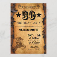 30. Western Geburtstag Einladung