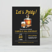 30. Whiskey Cigar Bourbon Geburtstagsparty Einladung (Stehend Vorderseite)
