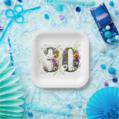 30 Wildblumen zum Geburtstag Pappteller (Party)