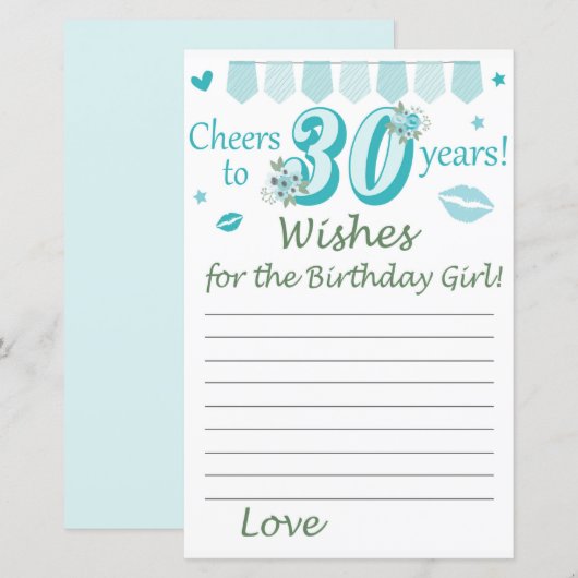 30. Wünsche für das Geburtstagsmädchen (Vorne/Hinten)