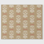 30"x15" Kraft Roter und Weißer Name aus Santa Geschenkpapier (Flach)