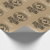 30" x15" Kraft Schwarz-Weiß-Name Nordpol Geschenkpapier (Ecke)