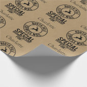 30" x15" Kraft schwarzer Name Nordpol aus Santa Geschenkpapier (Ecke)