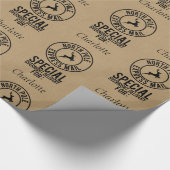 30" x6" Kraft schwarzer Name aus dem Papier "Santa Geschenkpapier (Ecke)