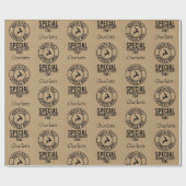 30" x6" Kraft schwarzer Name aus dem Papier "Santa Geschenkpapier (Flach)