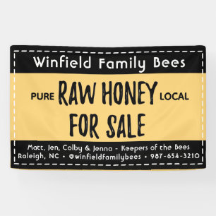 30 x 48" Farmer's Market Honey Table Banner Gelb
