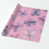 "30 x 60 Wrapping Paper - Pink & Lila Clover" Geschenkpapier (Ungerollt)