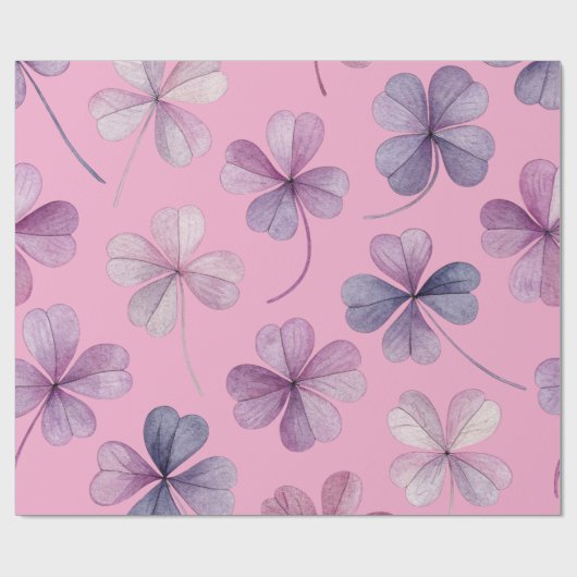 "30 x 60 Wrapping Paper - Pink & Lila Clover" Geschenkpapier (Flach)