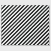 30 x 6 matte Schwarz-weiße Diagonalstreifen Geschenkpapier (Flach)