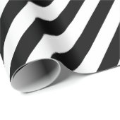 30 x 6 matte Schwarz-weiße Diagonalstreifen Geschenkpapier (Rolleneckpunkt)