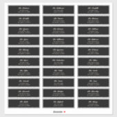 30 x persönliche Black Cream Guest Envelope-Adress Aufkleber (Blatt)