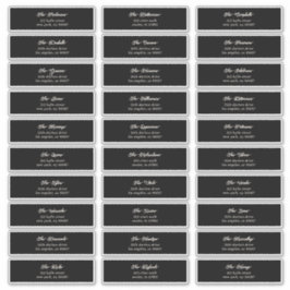 30 x persönliche Black Cream Guest Envelope-Adress Aufkleber