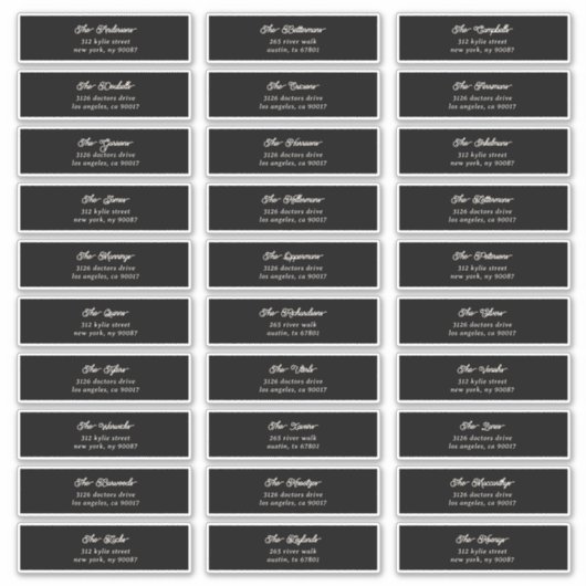 30 x persönliche Black Cream Guest Envelope-Adress Aufkleber (Vorderseite)