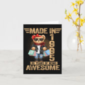 30 Year Old Made In 1995 Teddy Bear 30th Birthday Karte (Gelbe Blume)